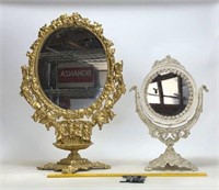 2 -1-White & 1-Gold dresser mirrors