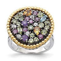 Silver- 14k 1.88 CT Multi Gemstone Ring