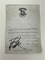 Autograph COA Harry Potter Hogwarts Letter