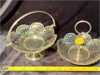 2 SILVER PLATED CANDY DISHES