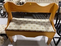 PINE BENCH WITH PADDED SEAT