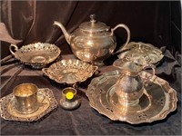 LOT- SILVER PLATED ITEMS