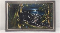 22" x 35" Velvet Panther Painting, No Shipping