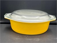 Yellow Pyrex Oval Casserole Dish 043 1.5 QT