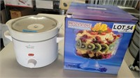 Rival 6" Slow Cooker & Glass Trifle Bowl