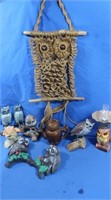 Owl Lot-Ceramic, Oil Lamp, Teapot
