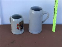 2 VINTAGE POTTERY STEINS