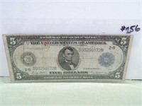 1914 Series $5 Large Fed Res Note – VG