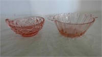 (2) Fostoria Cubed Pink Depression Glass Cup /