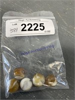 BAG OF SMALL MARBLES--BROWN/ WHITE