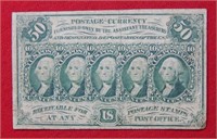 1862 US Postage Currency 50 Cents