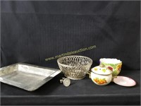 Aluminum Serving Tray, Enamel Pot, Bowl, Planter