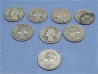 Eight Silver Quarters 90% Silver