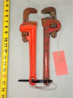 (2) Various Pipe Wrenches