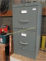 Two Drawer Metal File Cabinet And Contents