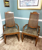 PAIR OF VINTAGE CANE BACK CHAIRS