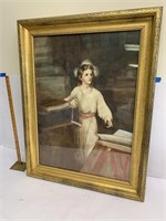 Dockray Signed lady watercolor