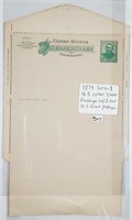 1879  Series 1  US Letter Sheet Envelope w/ 2 cent