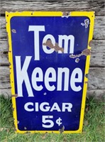 Tom Keene Cigar porcelain sign!