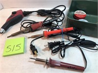 Elec. engraver & 3 electric soldering irons