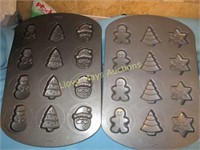 2pc Wilton Holiday Cookie / Candy Molds