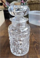 Art Deco Cut Crystal Perfume Bottle With Stopper