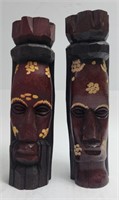 Wood Sculptures Pair - Jamaica 8.5"