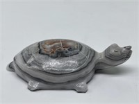 Gray Stone-Look Turtle Figurine