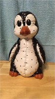 9” tall plaster Diamond D penguin