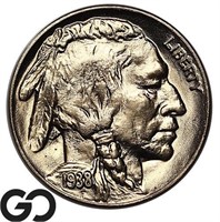 1938-D Buffalo Nickel, Gem BU+ Bid: 55