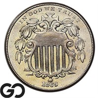 1869 Shield Nickel, AU++/Unc Bid: 110