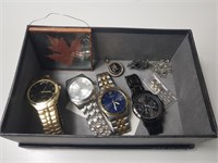 Box of Watches (x4) & Other Items
