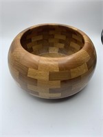 Large oak walnut handmade bowl