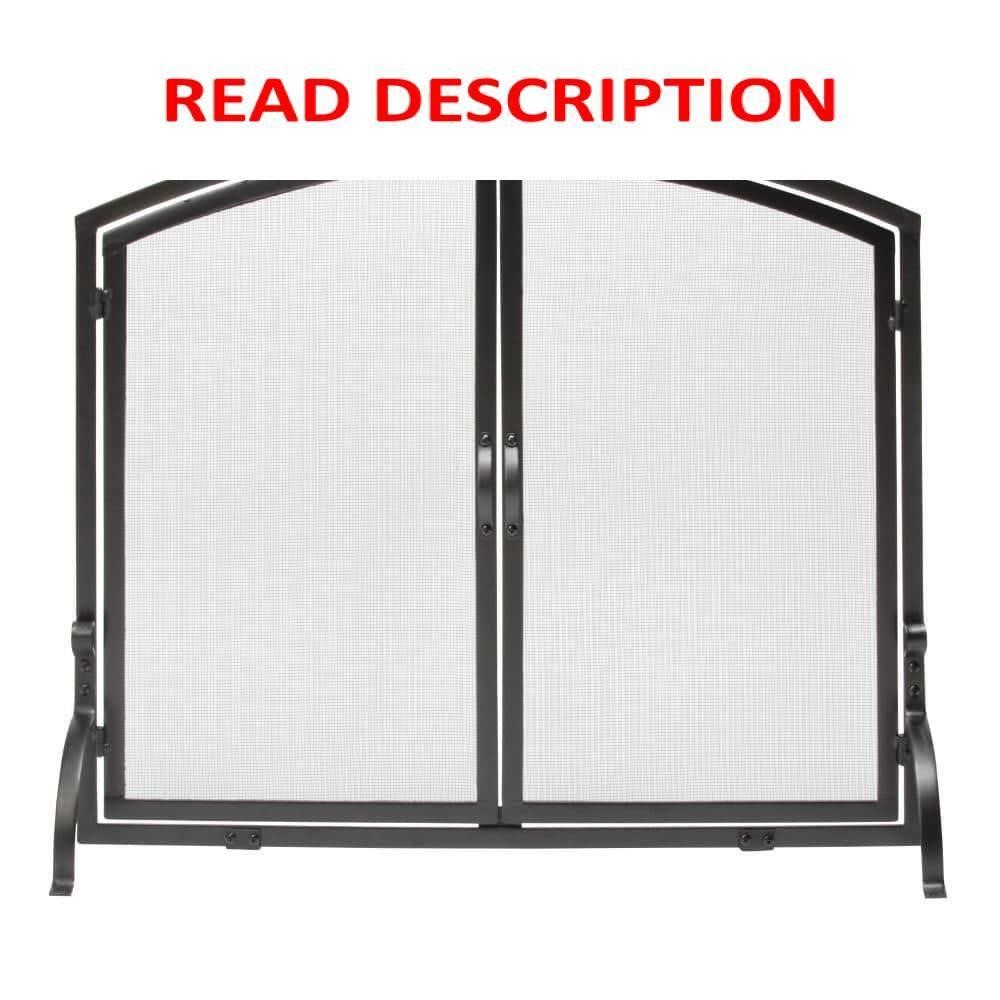 Black Wrought Iron 39 in. Fireplace Screen