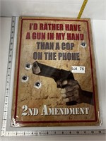 Metal 2nd Amendment Gun Sign