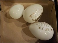 3 Victorian glass eggs KITCHEN