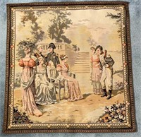 VTG French Regency Tapestry W/ Hanging Rod