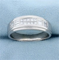 Mens 1.5ct TW Princess and Baguette Diamond Weddin