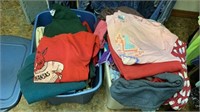 2 Totes Of Women’s Clothes and Fabrics Sweat