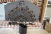 Fire Place Screen "Foot Needs Repair", Ash Bucket&