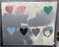 Water Color Hearts-Colors, in Silver Frame