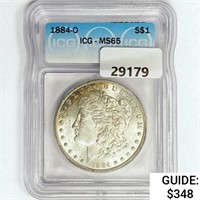 1884-O Morgan Silver Dollar ICG MS65