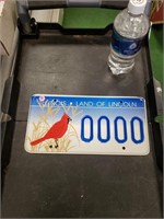 Illinois 0000 License Plate Cardinal