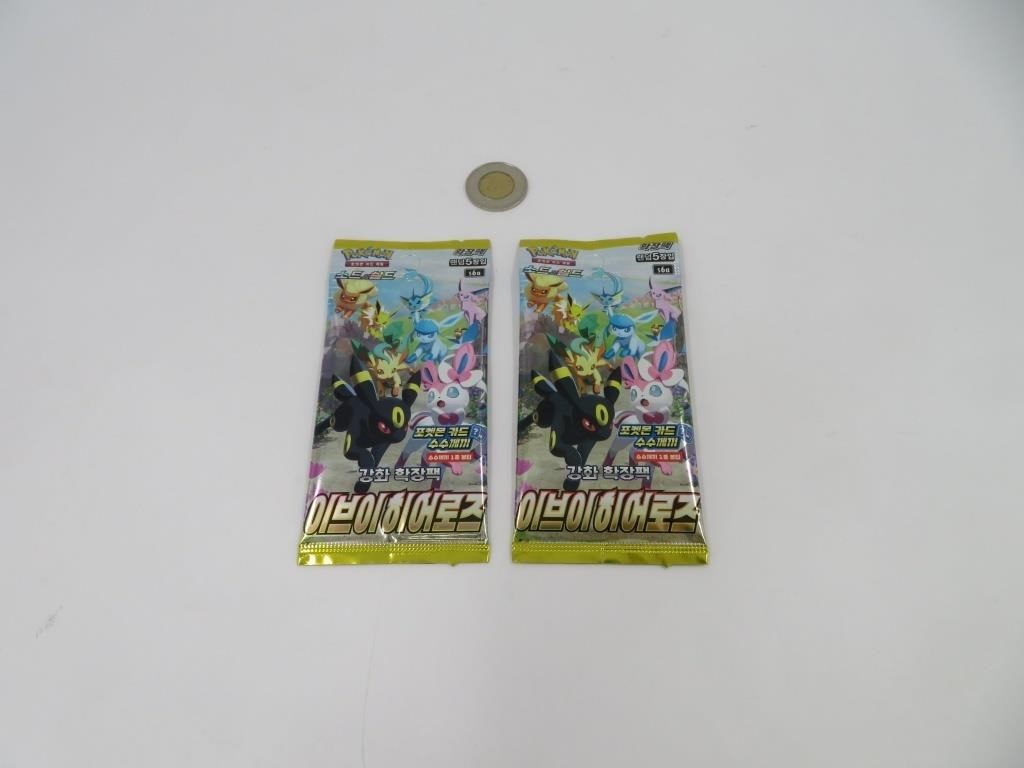 2 booster pack Pokemon coréens Eevee Heroes