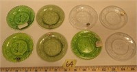 8 Westmoreland Sandwich Glass Cup Plates