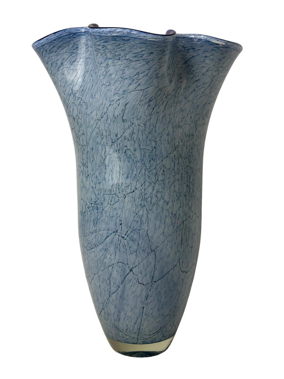 Murano Glass Style Ruffled Vase