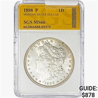 1888-P Morgan Silver Dollar SGS MS66