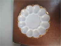 White and Gold Egg Plate