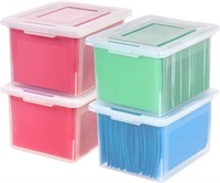 IRIS USA File Tote Box  4 Pack  Crystal Clear