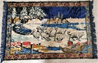 Vintage Inuit Dogsled-themed Tapestry